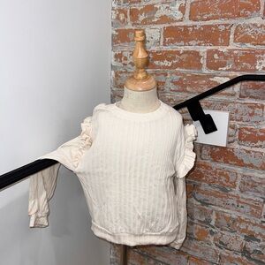 Cream Ruffled Sweater